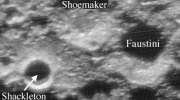 Shackleton Crater on the lunar surface