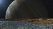 View of Jupiter from Europa's surface from Wired news item